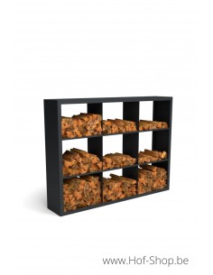 Beltza Dividi 200 x 38,5 x 150 cm - Houtopslag Geroba zwart