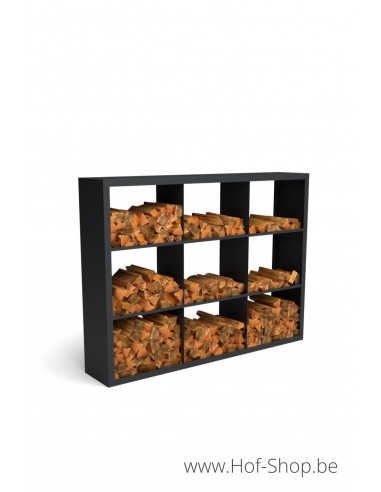 Beltza Dividi 200 x 38,5 x 150 cm - Houtopslag Geroba zwart