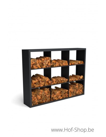 Beltza Dividi 200 x 38,5 x 150 cm - Houtopslag Geroba zwart