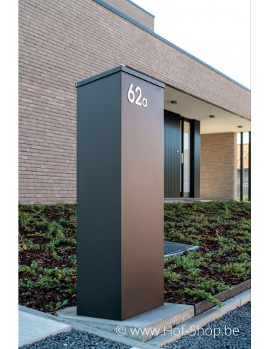Nummer 6 - inox 8 cm hoog (huisnummer 'fuji' KatoDesign)