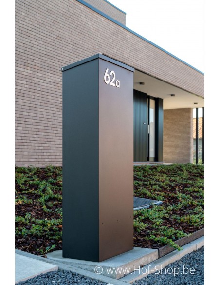 Nummer 6 - inox 8 cm hoog (huisnummer 'fuji' KatoDesign)