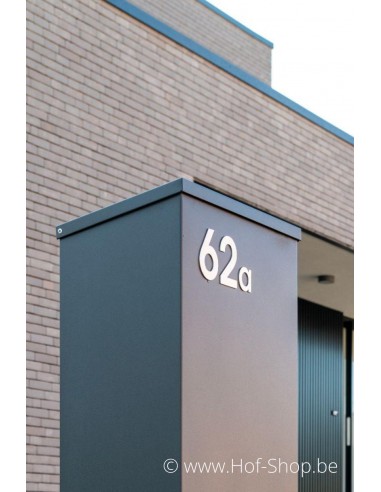 Numéro 6 - acier inoxydable de 8 cm de haut (numéro de maison 'fuji' KatoDesign)