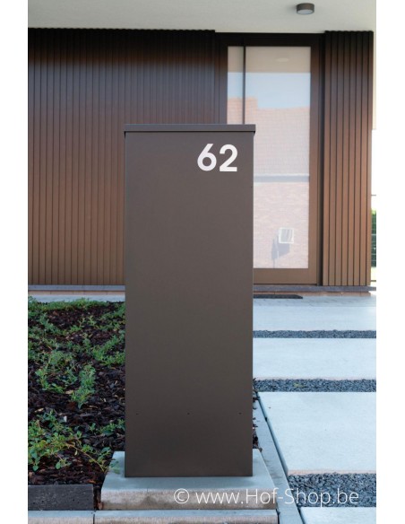 Nummer 6 - inox 8 cm hoog (huisnummer 'fuji' KatoDesign)