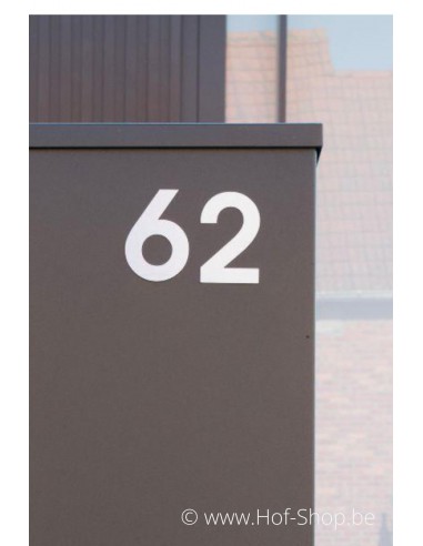Numéro 6 - acier inoxydable de 8 cm de haut (numéro de maison 'fuji' KatoDesign)