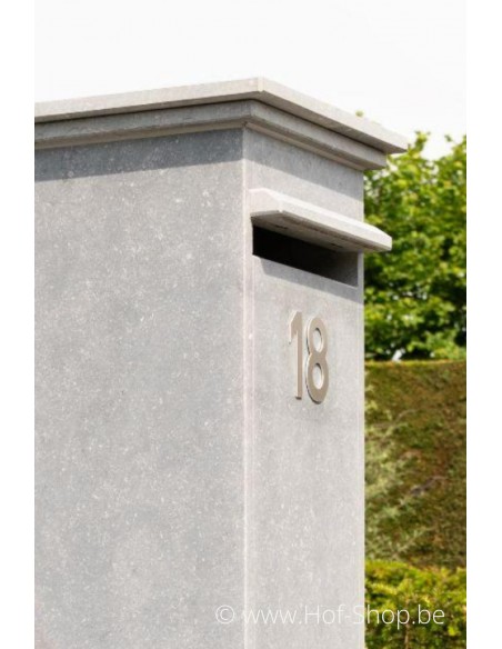 Nummer 1 inox look - aluminium 10 cm hoog