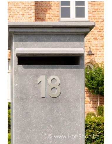 Nummer 8 inox look - aluminium 10 cm hoog
