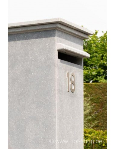 Nummer 8 inox look - aluminium 10 cm hoog