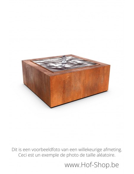 Taula Quadra 60 x 60 x 40 cm - Watertafel Geroba cortenstaal