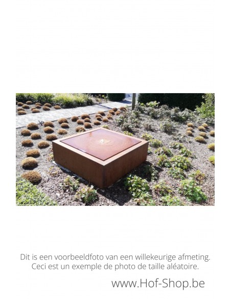 Taula Quadra 60 x 60 x 70 cm - Watertafel Geroba cortenstaal