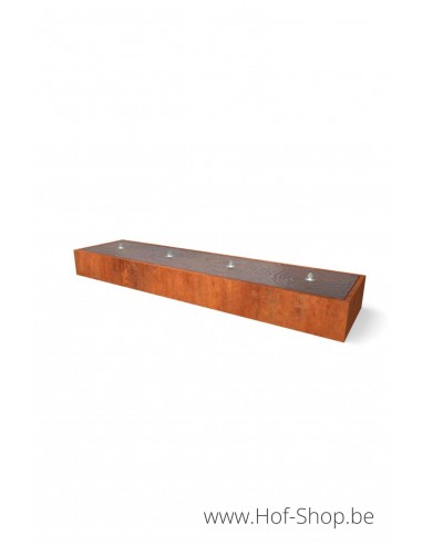 Taula Artesa 400 x 100 x 40 cm - Table d'eau Geroba en Acier Corten Cascadi