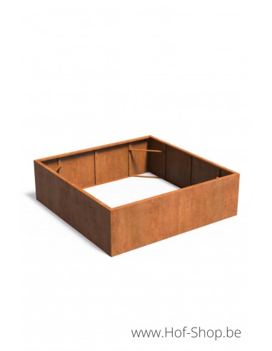 Carrez sans fond 200 x 200 x 60 cm - Jardinière Adezz en acier Corten