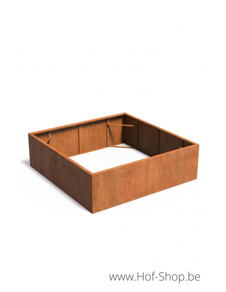 Carrez sans fond 200 x 200 x 60 cm - Jardinière Adezz en acier Corten