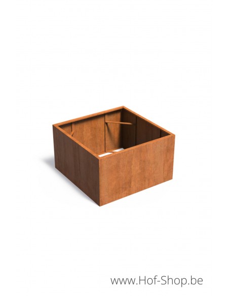 Carrez sans fond 140 x 140 x 80 cm - Jardinière Adezz en acier Corten
