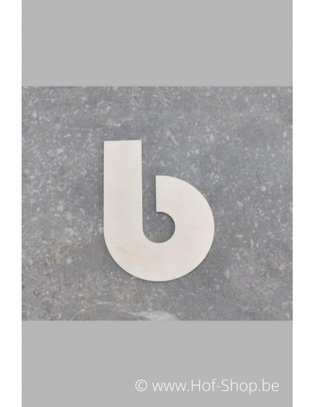 Huisnummer Letter B - inox 5 cm hoog (Bahamas)
