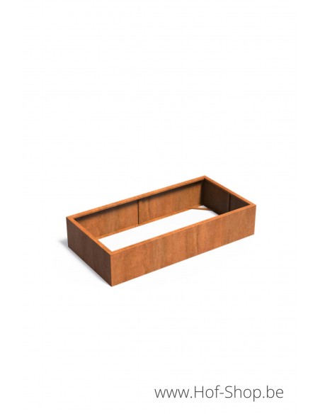 Carrez zonder bodem 200 x 100 x 40 cm - Adezz Plantenbak in cortenstaal
