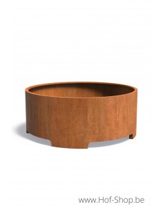 Circum met poten 200 x 80 cm - Adezz Plantenbak in cortenstaal