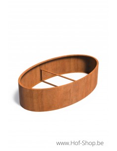 Ellipse sans fond 280 x 160 x 60 cm - Jardinière Adezz en acier corten