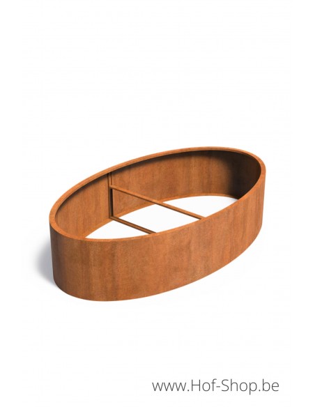 Ellipse sans fond 280 x 160 x 60 cm - Jardinière Adezz en acier corten