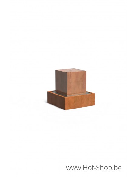Waterblok 70 x 70 x 70 cm - Watertafel Adezz cortenstaal