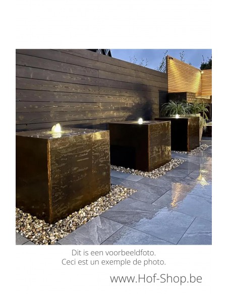 Waterblok 70 x 70 x 70 cm - Watertafel Adezz cortenstaal