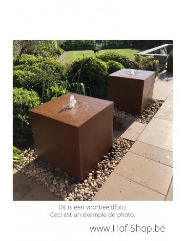 Waterblok 70 x 70 x 70 cm - Watertafel Adezz cortenstaal