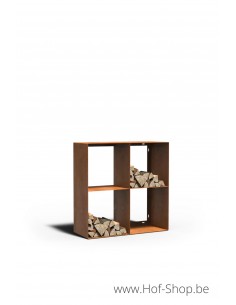 Logg Quad 100 x 40 x 100 cm - Adezz houtopslag in cortenstaal
