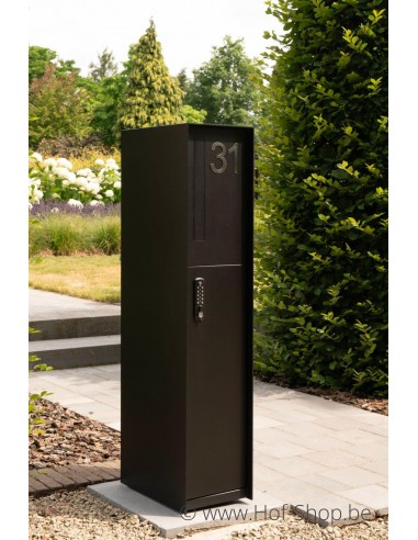Fenix Front RAL 9005 - boîte à colis eSafe aluminium