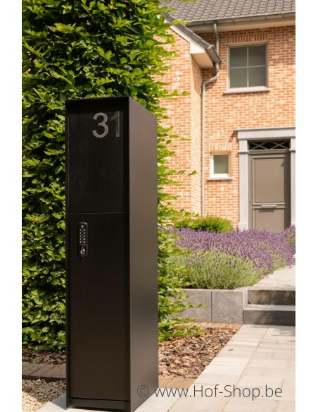 Fenix Front RAL 9005 - boîte à colis eSafe aluminium