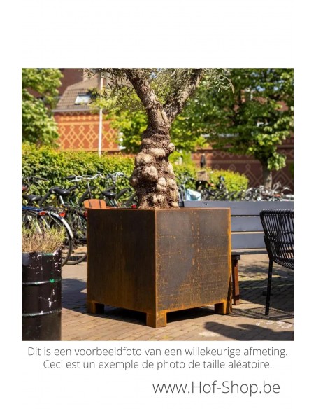 Carrez met poten 200 x 40 x 80 cm - Adezz Plantenbak in cortenstaal