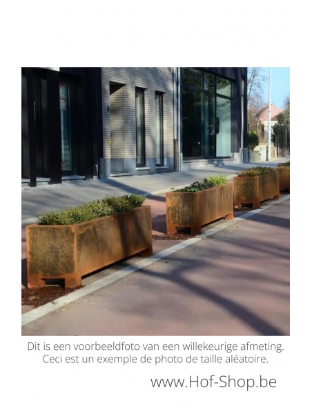 Carrez met poten 200 x 40 x 80 cm - Adezz Plantenbak in cortenstaal