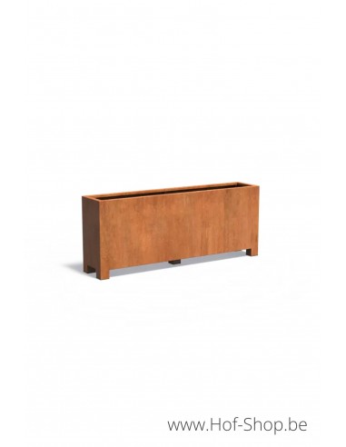 Carrez met poten 200 x 40 x 80 cm - Adezz Plantenbak in cortenstaal