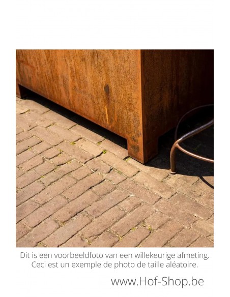 Carrez met poten 150 x 40 x 80 cm - Adezz Plantenbak in cortenstaal