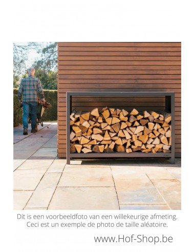 Logg 150 x 40 x 180 cm - Adezz houtopslag in zwart staal