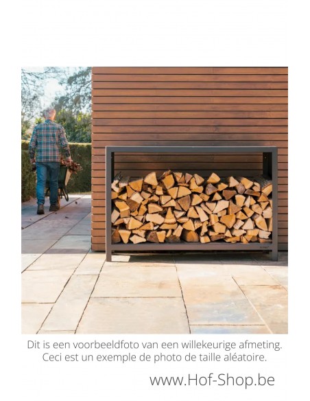 Logg 150 x 40 x 180 cm - Adezz houtopslag in zwart staal