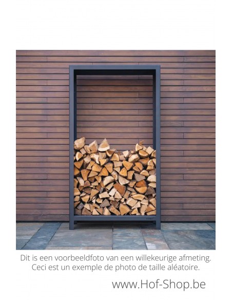 Logg 150 x 40 x 180 cm - Adezz houtopslag in zwart staal