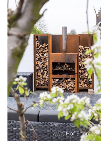 Logg 180 x 40 x 180 cm - Stockage du bois Adezz en acier corten