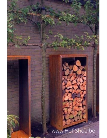 Logg 180 x 40 x 180 cm - Stockage du bois Adezz en acier corten