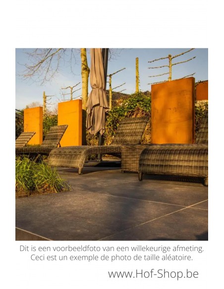 Muur 300 x 15 x 135 cm - Adezz Tuinmuur in cortenstaal