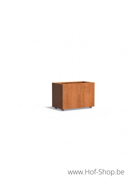 Carrez met wielen 90 x 50 x 60 cm - Adezz Plantenbak in cortenstaal