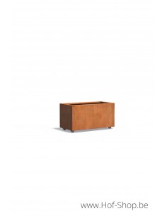 Carrez met wielen 100 x 50 x 50 cm - Adezz Plantenbak in cortenstaal