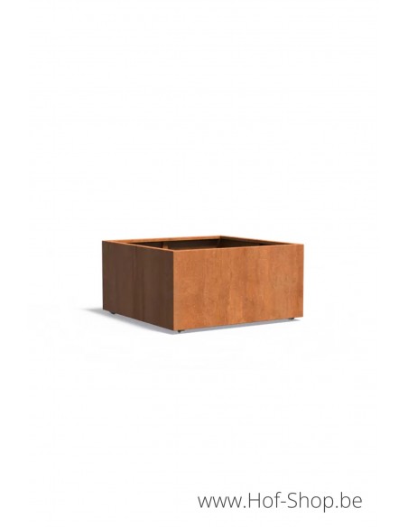 Carrez sur roulettes 120 x 120 x 60 cm - Jardinière Adezz en acier Corten