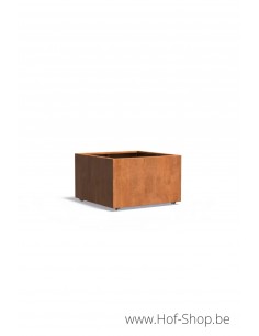 Carrez met wielen 100 x 100 x 60 cm - Adezz Plantenbak in cortenstaal