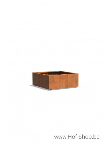 Carrez met wielen 100 x 100 x 40 cm - Adezz Plantenbak in cortenstaal