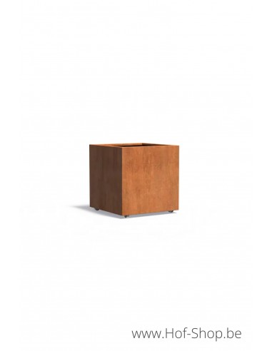 Carrez met wielen 80 x 80 x 80 cm - Adezz Plantenbak in cortenstaal