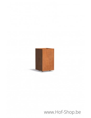 Carrez sur roulettes 50 x 50 x 80 cm - Jardinière Adezz en acier Corten
