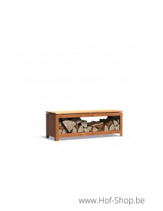 Logg 120 x 40 x 43 cm - Adezz houtopslag in cortenstaal