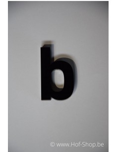 Letter b Plexie enkel - zwart glossy 7,5 cm hoog Huisnummer (OP is OP)
