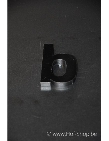 Letter b Plexie enkel - zwart glossy 7,5 cm hoog Huisnummer (OP is OP)