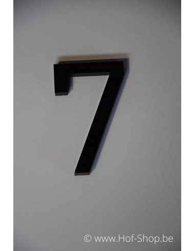 Numéro 7 Plexie célibataire - noir glossy 11 cm de hauteur numéro de maison (dernières pièces)
