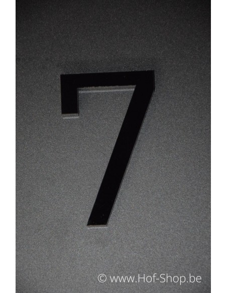 Numéro 7 Plexie célibataire - noir glossy 11 cm de hauteur numéro de maison (dernières pièces)